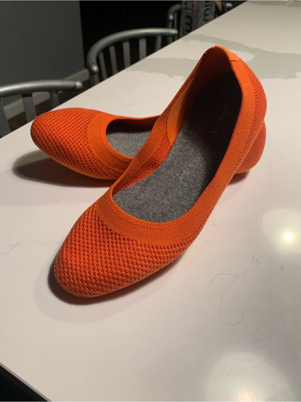 allbirds Orange Knit Ballet Flats